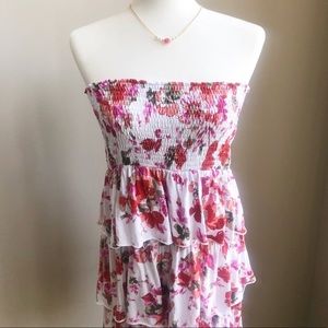 Venus Strapless Tiered Ruffle Dress L